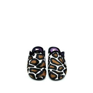 Γ X SLIPPERS 205  BLACK LEOPAR