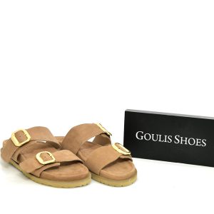 Γ 25200 DAR BEIGE  SUEDE GOULIS SHOES