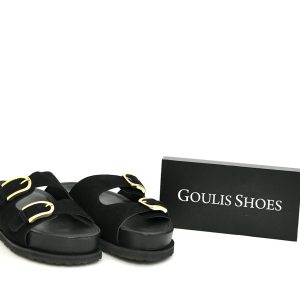 Γ 25190 BLACK SUEDE GOULIS SHOES - Image 1