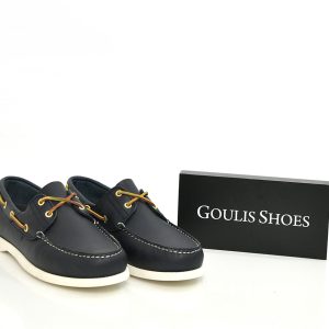 Α 221 ΜΠΛΕ ΔΕΡΜΑ ΛΕΥΚΗ ΣΟΛΑ GOULIS SHOES