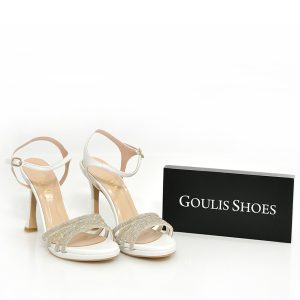 Γ 142487 ΛΕΥΚΟ STRASS GOULIS SHOES