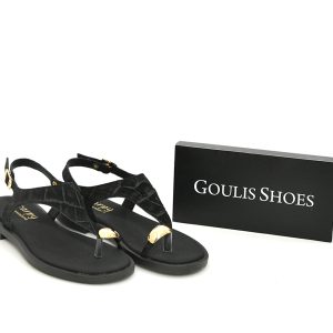 Γ 26-601 ΜΑΥΡΟ ΚΡΟΚΟ  GOULIS SHOES