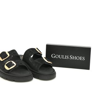 Γ 26-717 ΜΑΥΡΟ ΚΡΟΚΟ  GOULIS SHOES