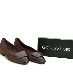Γ 1336 BROWN  ΚΑΣΤΟΡΙ -ΛΟΥΣΤΡΙΝΙ  GOULIS SHOES