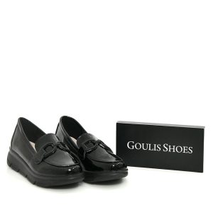 Γ 65121 ΜΑΥΡΟ PATENT GOULIS SHOES - Image 1