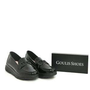 Γ 65121 BLACK PATENT GOULIS SHOES - Image 1
