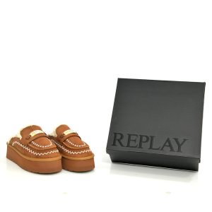 Γ 2682 REPLAY BROWN (GWF5A.000.C000ST CHIC INDIAN PLATFORM MULES WOMEN REPLAY) - Image 1
